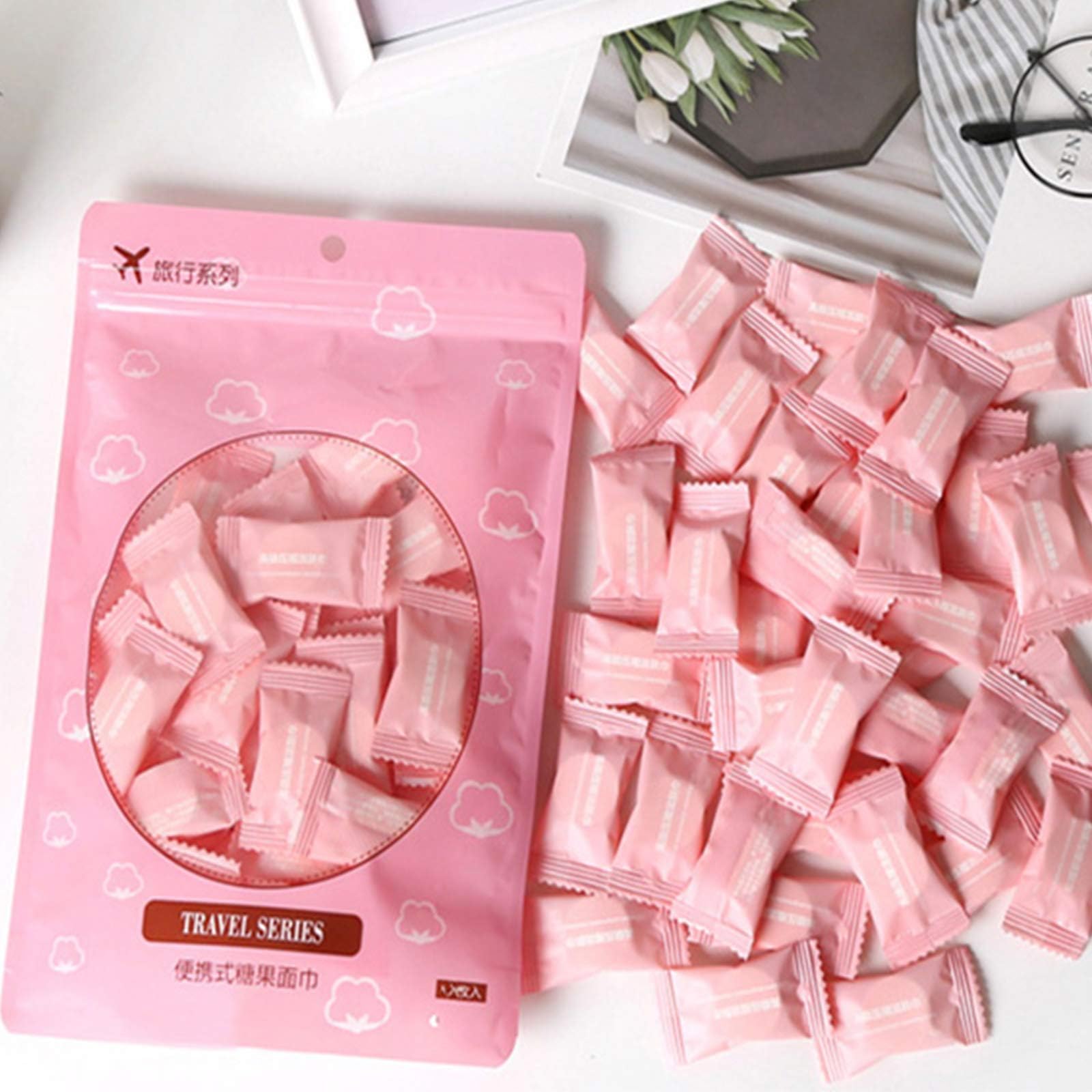 Compressed Towels Disposable Towel Coin Tissue Towels 100% Cotton Portable Mini Face Towels for Travel, Home,Camping and Other Outdoor Activities,100PCS