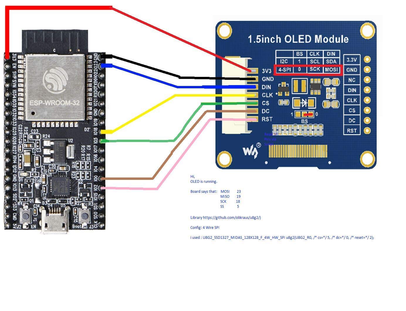 MakerHawk I2C OLED Display Module 1.5inch OLED Module with 128x128 ...