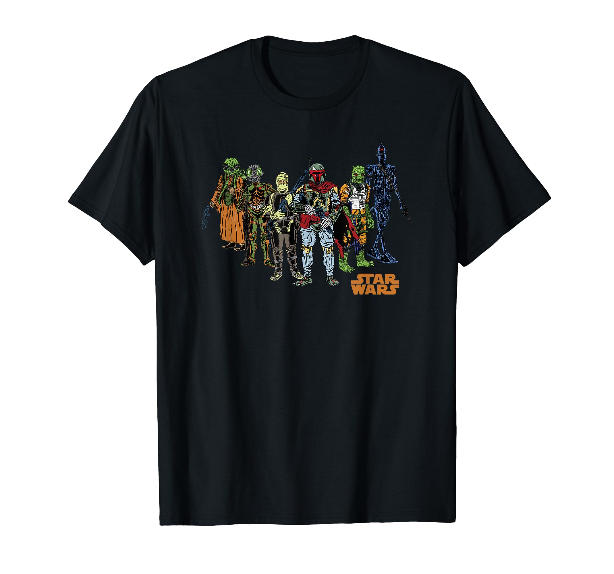 Star Wars Boba Fett Orange Pop Candy Squad T-Shirt, Black