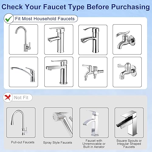 Miniatura 6 de Filtro de agua de montaje en grifo para fregadero, elimina flúor y cloro metales pesados, filtro giratorio de 720 con 2 filtros de repuesto, 2 modos
