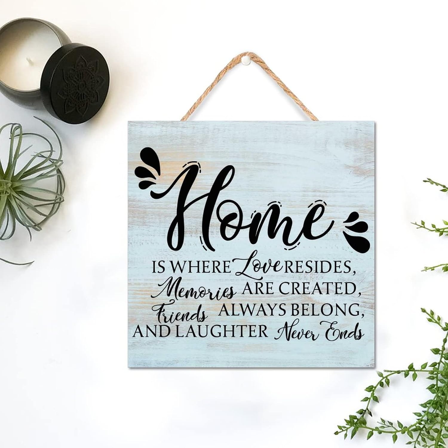 Home Is Where Love Resides Memories Are Created Wood Sign 12x12in Farmhouse Shabby Wood Wall Art Housewarming Gift Idea Wall Decoration Printed Wood Sign for Office Bedroom Front Door image 5