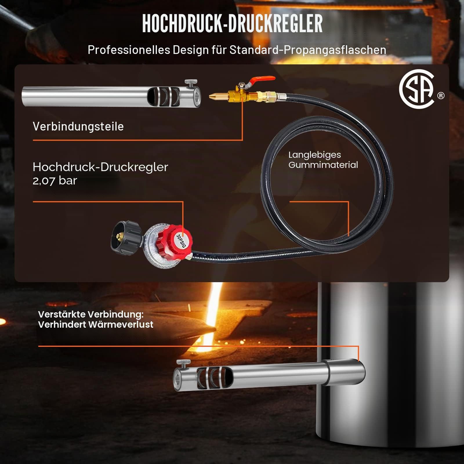 VEVOR Metallschmelzofen, 6 kg große Kapazität, Gießerei-Heimöfen, Schmiede mit Tiegel und Zange, Edelstahlschmelze, für Metallschrott, Gold, Kupfer, Silberguss