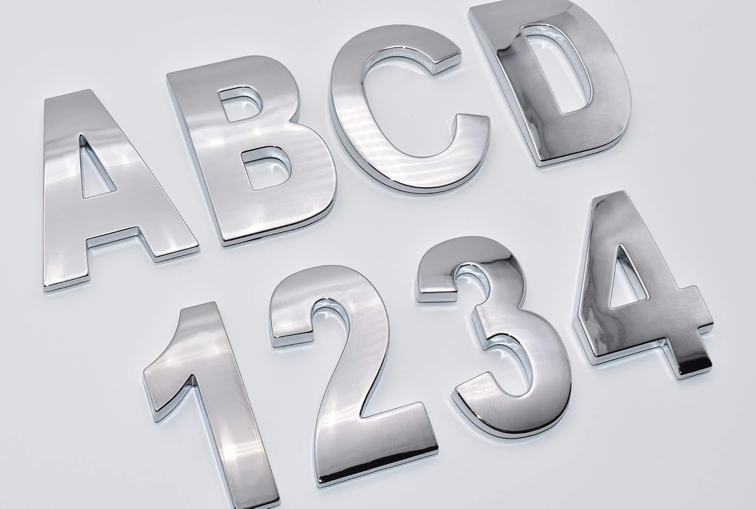 Personalized Set of Chrome Auto Letters and Numbers - Monster Style
