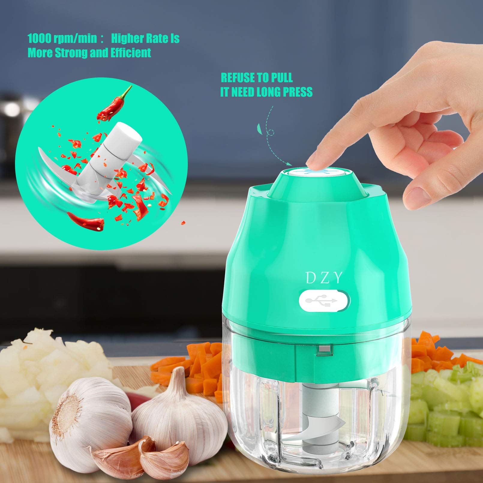 DZY Electric Mini Garlic Chopper, Wireless Portable Food Chopper