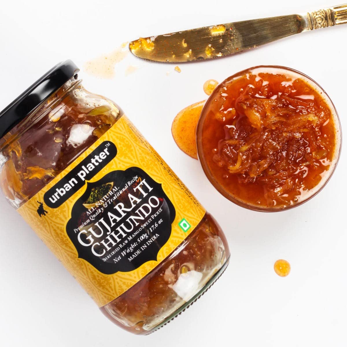 Urban Platter Gujarati Chhundo, 450g / 16oz [Raw Mango Sweet Pickle, Traditional Recipe, Premium Quality]