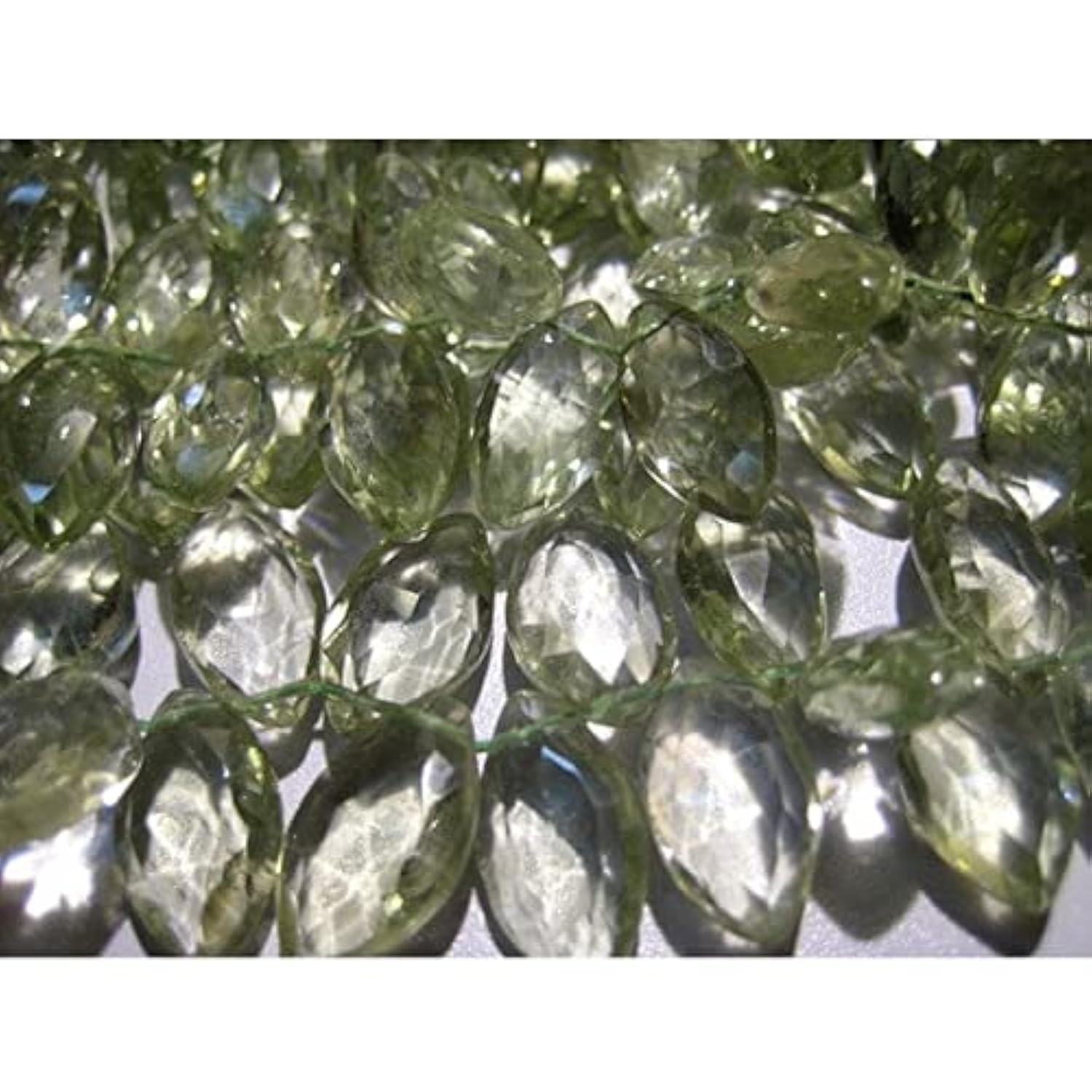 Améthyste Verte Marquise Faceted Briolettes LKBEADS pour création collier diy