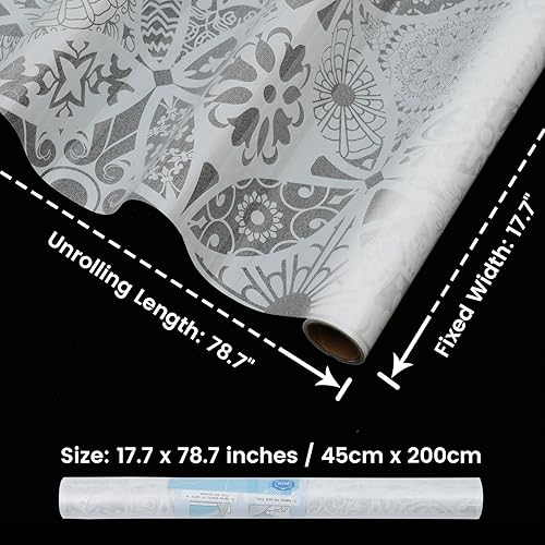 Miniatura 4 de DKTIE Bohemian Decor - Lámina de vitrales con herramientas de instalación, película de privacidad de dos vías para ventana, reduce el