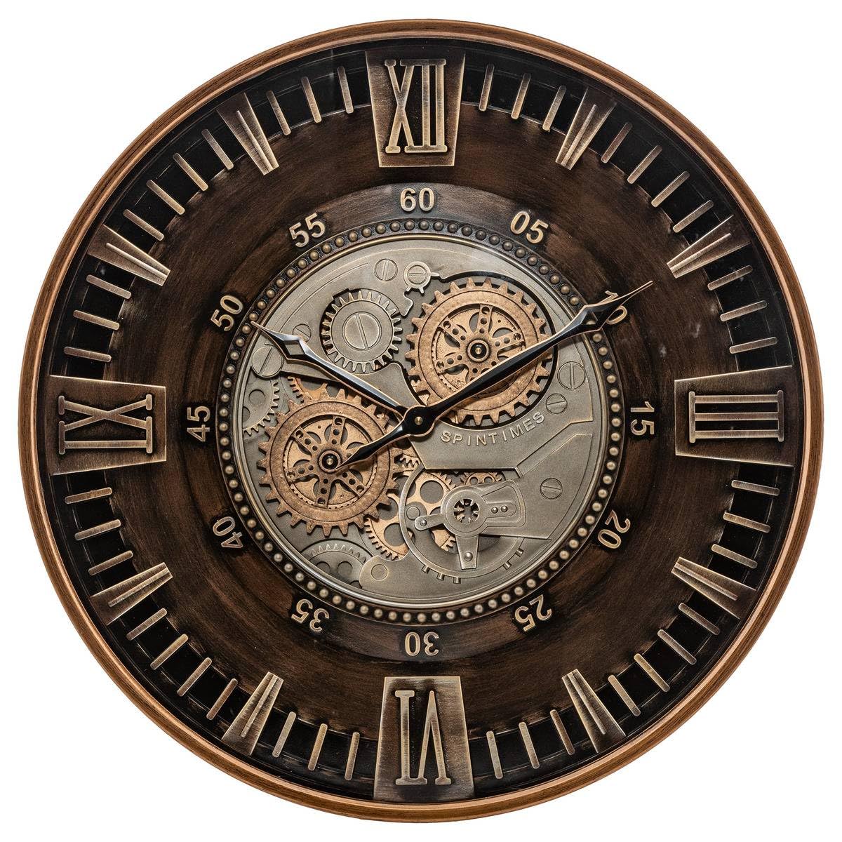 Atmosphera Yoni metalowy zegarek mechaniczny, brązowy, d59 cm