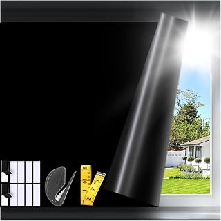 100% Blackout Shades for Bedroom Windows (118" W x 59" H), No Drill Blackout Shades, Blackout Window Shades with Stickers for Bedroom,Baby Nursery, Dorm Room, RV,Media Room, Office or Travel, Black