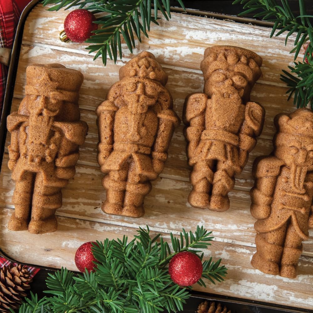 Nordic Ware Nutcracker Sweets Cakelet Pan, Silver, 6 Cup Capacity - Image 6