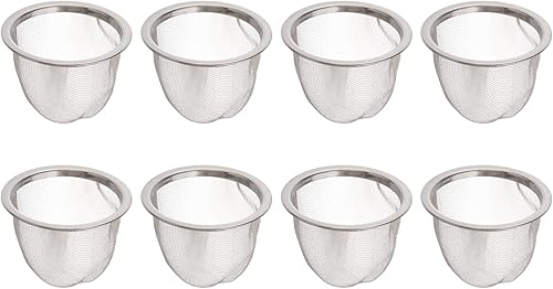 UPKOCH 8 piezas de filtro de té de acero inoxidable tetera de metal repuesto de malla colador de hojas sueltas colador de té accesorios para infusor