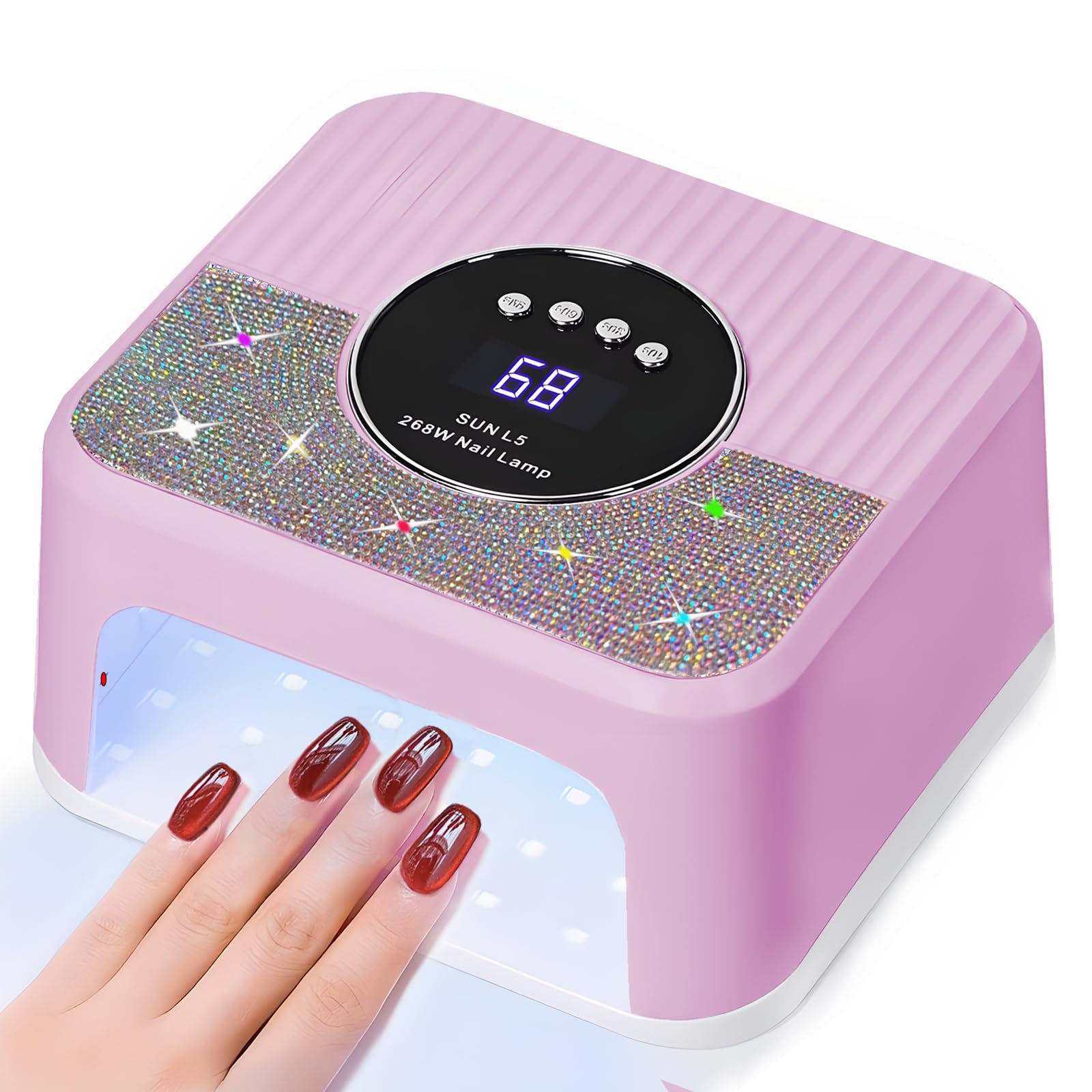 JYDFYP 268W UV LED Nail Lamp, Gel for Nail Polish UV Dryer with 4 Timers 45Pcs Lamp Beads and Automatic Sensor Professional Fast Curing Art Tools