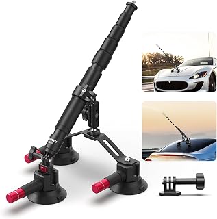 NEEWER Triple Suction Cup Car Mount Compatible with Insta360 X5 X4 GoPro DJI OSMO 360 Cameras, Quick Release O