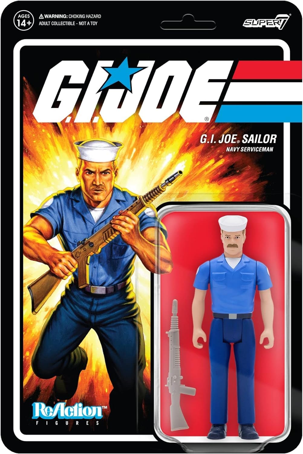 Amazon.com: Super7 G.I. Joe Sailor Blueshirt (Mustache/Pink