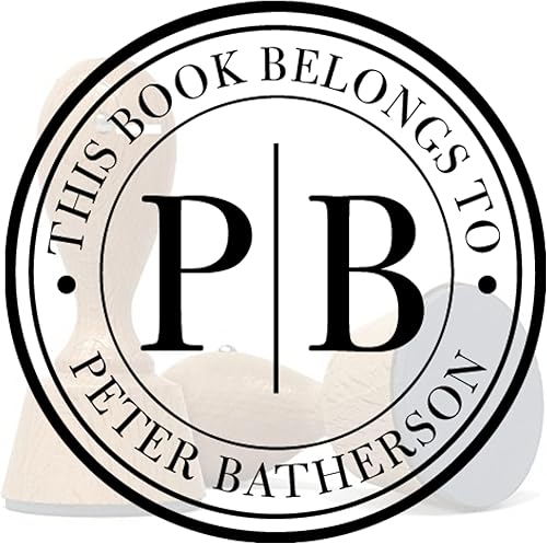 Miniatura 1 de de The Library of Book Stamp, Sello personalizado para profesores, sello de biblioteca personalizado, sello autoentintado con monograma, sellos de