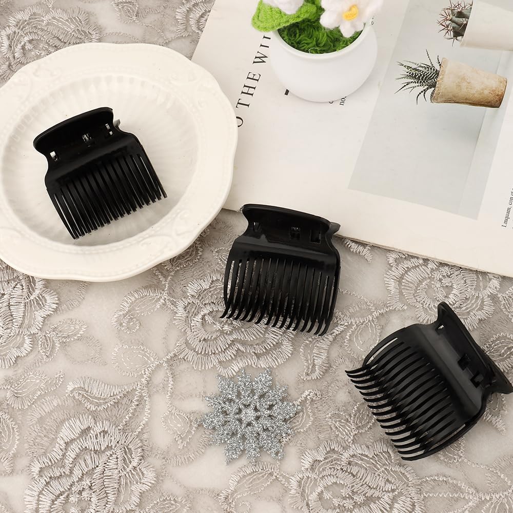 Hair Curler Claw Clips,12PCS Black Plastic Hot Roller Clips Replacement Hair,Safety & Heat Resistance Roller Clip for Women Girls,Lightweight Accessories for Daily Grooming Regimen Making Hairstyles - Image 3