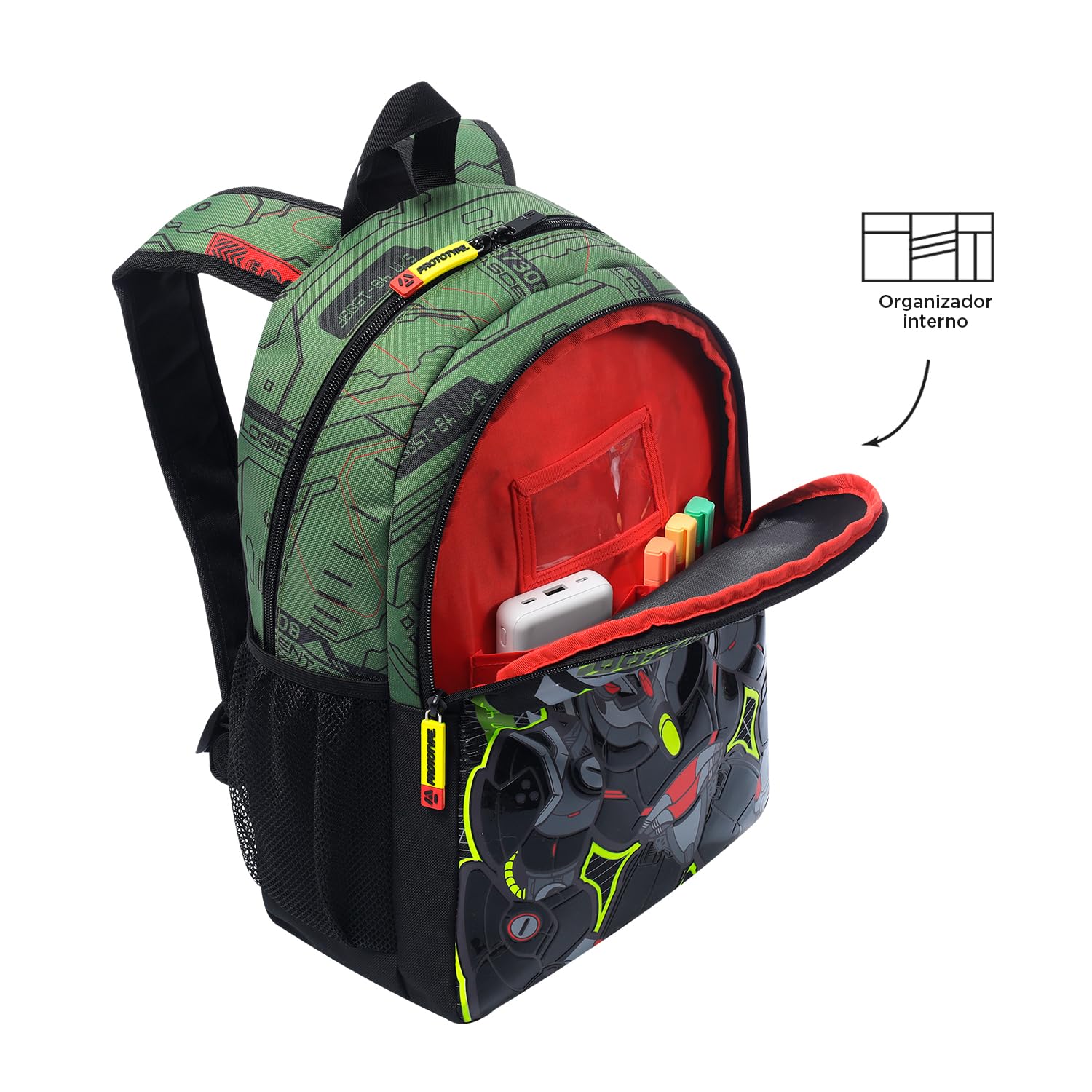 Totto Mj04agn002-2410-5d7m, Zaino Unisex-Bambini e Ragazzi, Verde, M