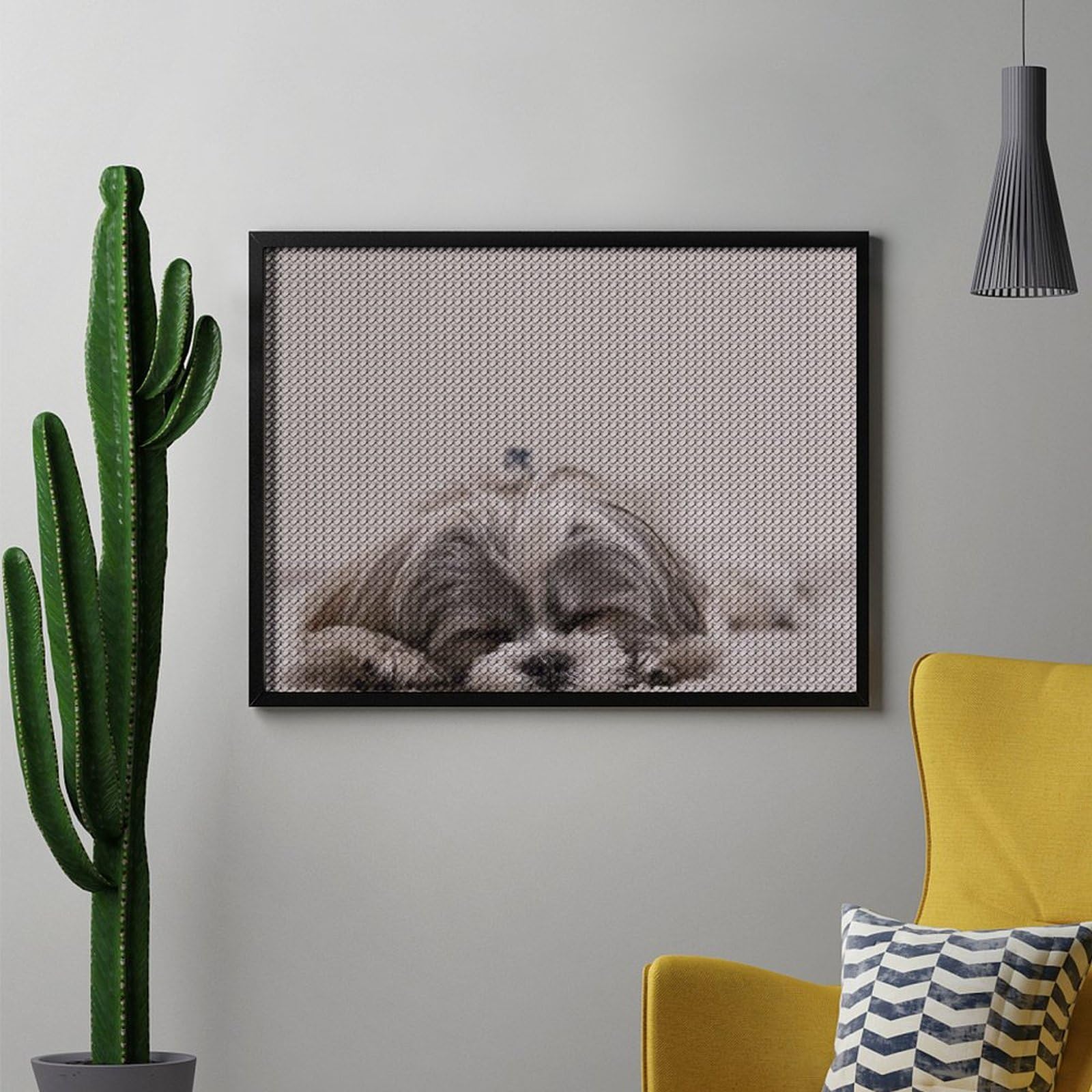 Amazon | ダイヤモンドアート 寝ているシーズー犬 ダイヤモンド絵画 5D