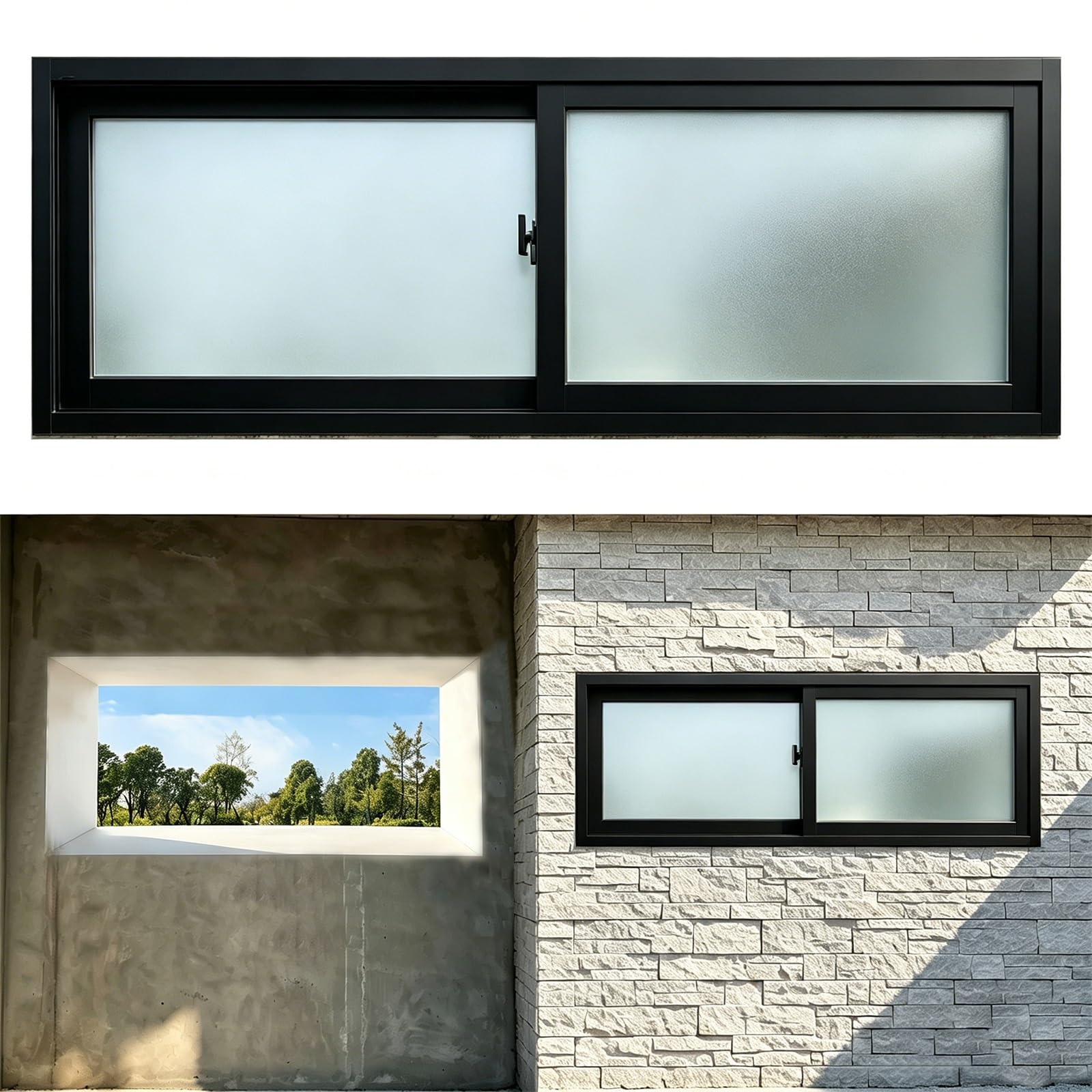 Ventanas correderas de aluminio transparente de 5mm para locales anexos