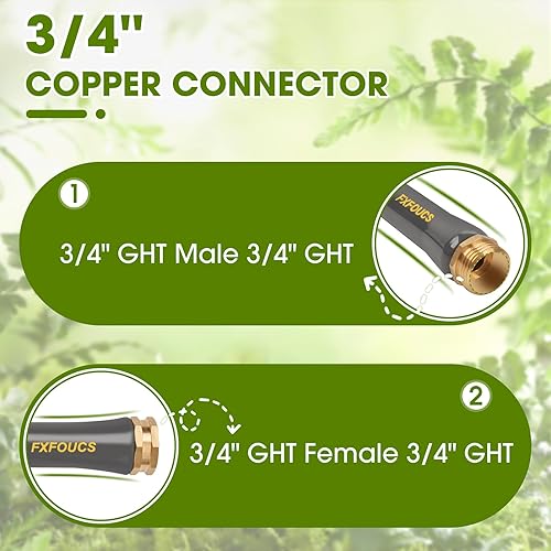 Miniatura 3 de Tools - Manguera de jardín resistente, manguera híbrida flexible y ligera de 58 pulgadas con presión de estallido de 600 PSI, mango giratorio y