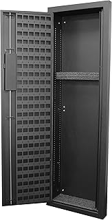 Tactical Closet Vault Flat Black in Wall Gun Safe and Tactical Gear Safe – This Safe Provides Security for Firearms and Ta...