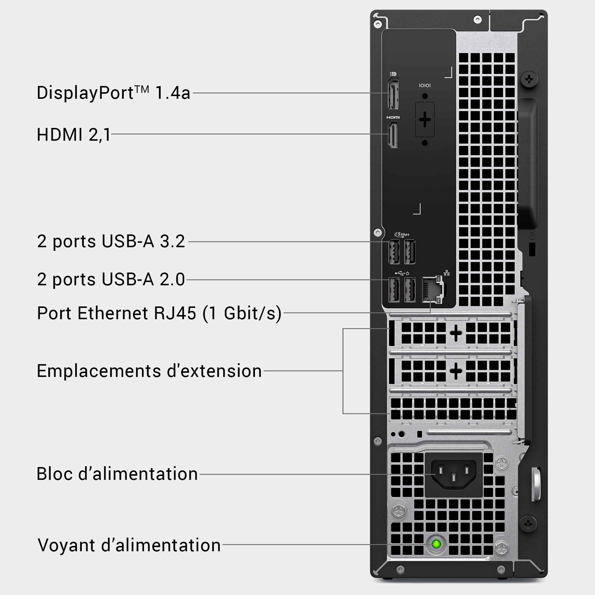 Dell Slim ECS1250 Ordinateur Fixe Intel Core Ultra 5 16Go RAM SSD 1To Wi-Fi 6 Bluetooth Windows 11 Home Noir