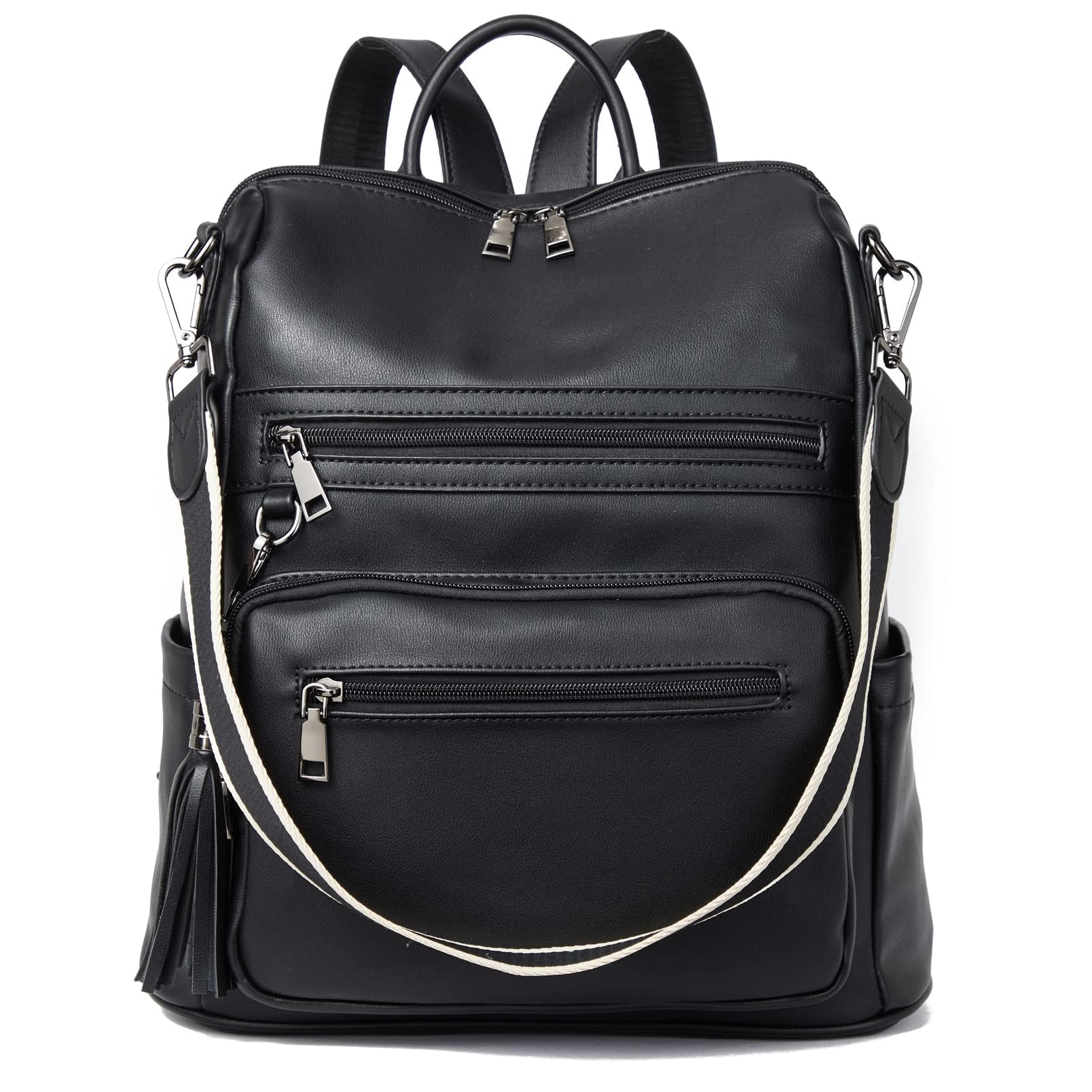 TelenaWomens Backpack Purse Vegan Leather Large Travel Backpack College  Shoulder Bag with Tassel