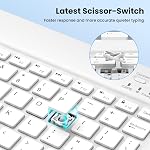 Bluetooth Keyboard for iPad 10th Generation, iPad Pro‌ 13/12.9/11 Inch, iPad Air‌/Mini‌, Samsung Galaxy & Fire Tablets, etc. Slim Portable Travel Essentials Office Computer Accessories -White
