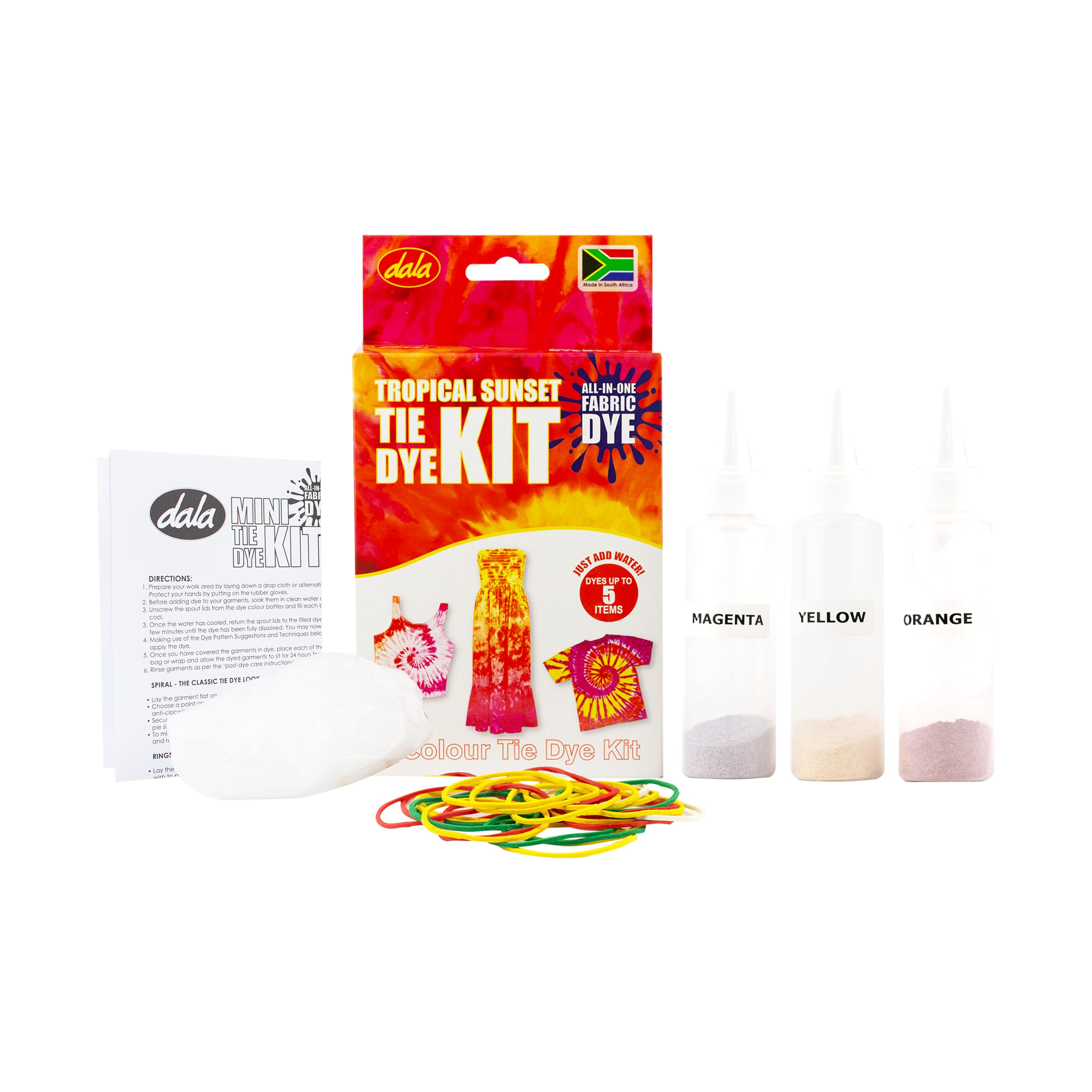 Dala Tropical Sunset Tie 3 Colours Dye Kit : Amazon.co.za: Arts