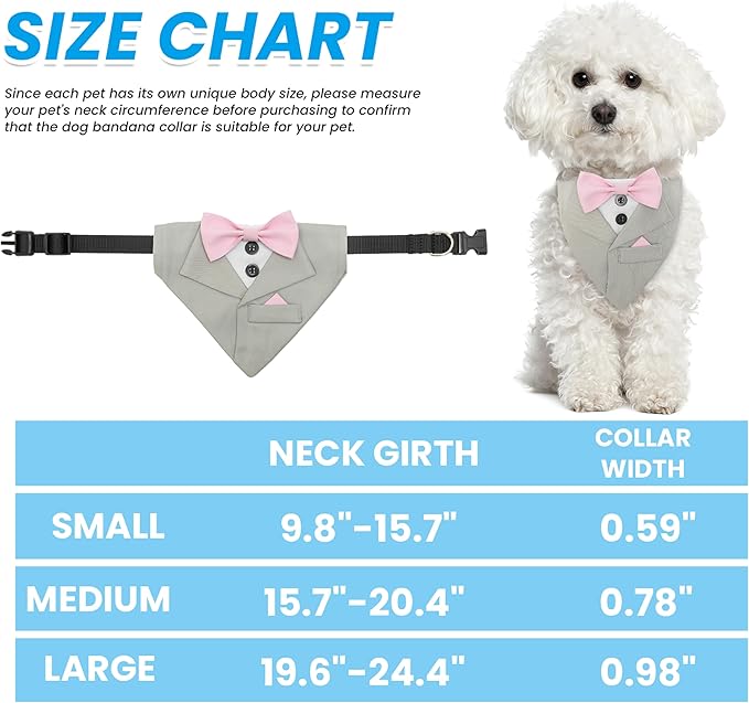Disfraz Formal de Perro con Pajarita, Ajustable para Perros Pequeños Medianos Grandes miniatura 2