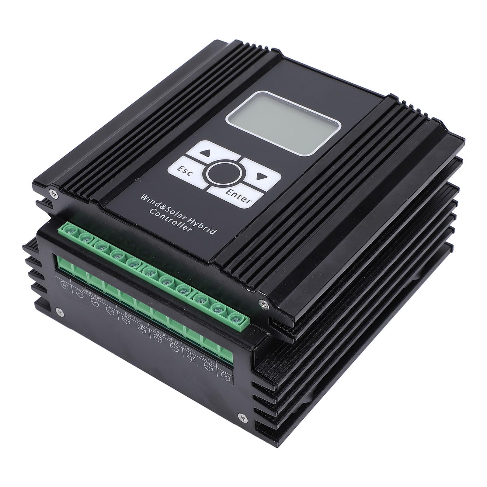 Bewinner Hybrydowy Kontroler ładowania MPPT o Mocy 400 W, Wyświetlacz LCD 48 V, Cyfrowy Inteligentny Regulator z ładowaniem Boost, Wyładowaniem PWM, Sterowaniem Oświetleniem (Wentylator 1000W)