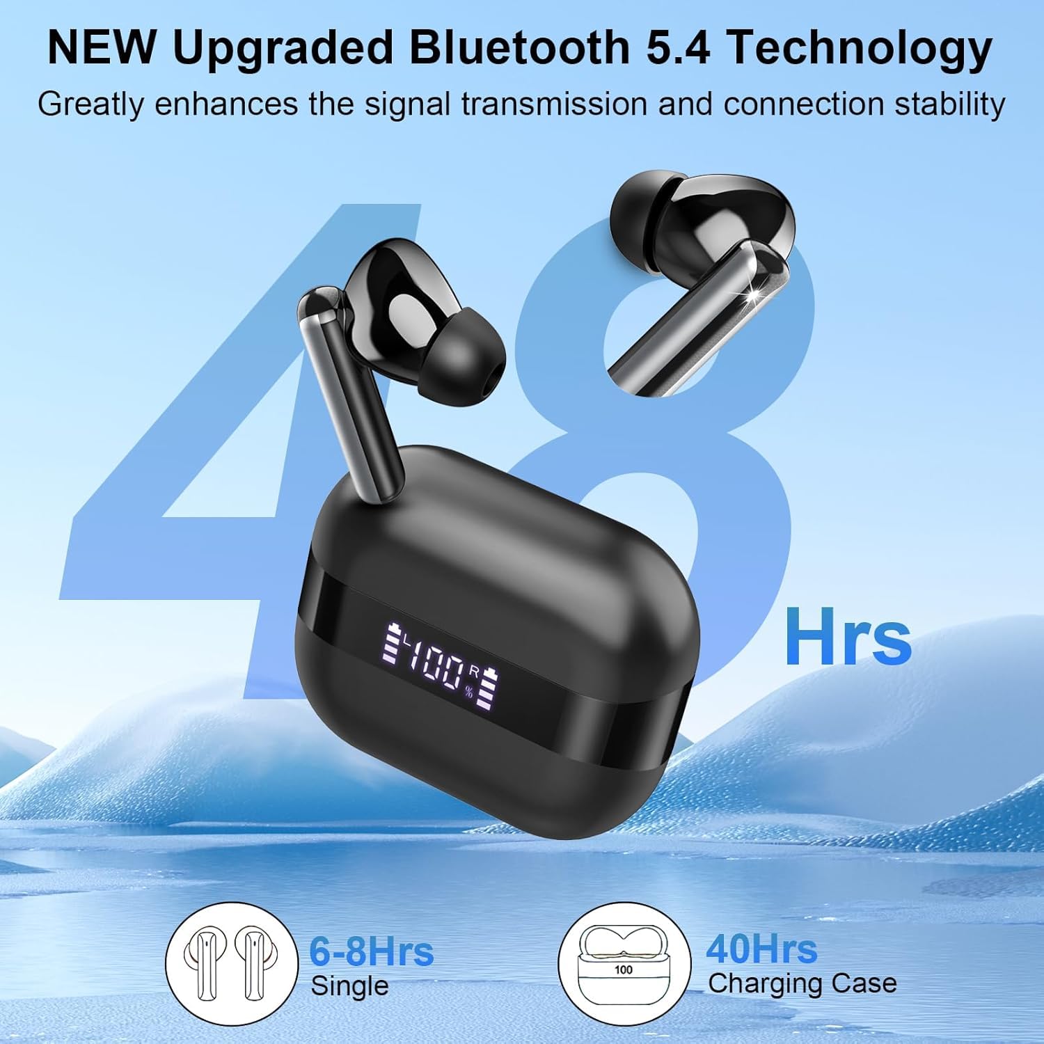 Brazalete Bluetooth, Auricolari Bluetooth 5.3 con 4 micrófono HD, Mini Brazalete Bluetooth, Auricolari Bluetooth 5.3 con 4 micrófono HD, Mini