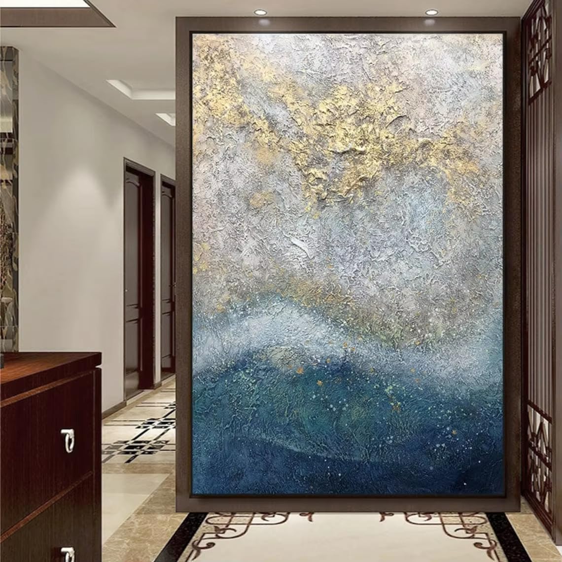 DFZEWKI Abstract Gold Pink Canvas Modern Colorful Living Room Wall Art for Living Room Home Decor(30x40cm(12x16in)/No frame)