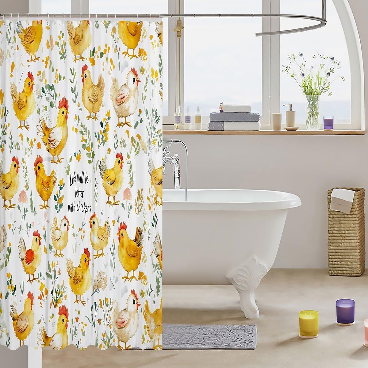 Feelyou Cute Shower Curtain Bathroom 72"x72" for Boys Girls Teens Kids image 3