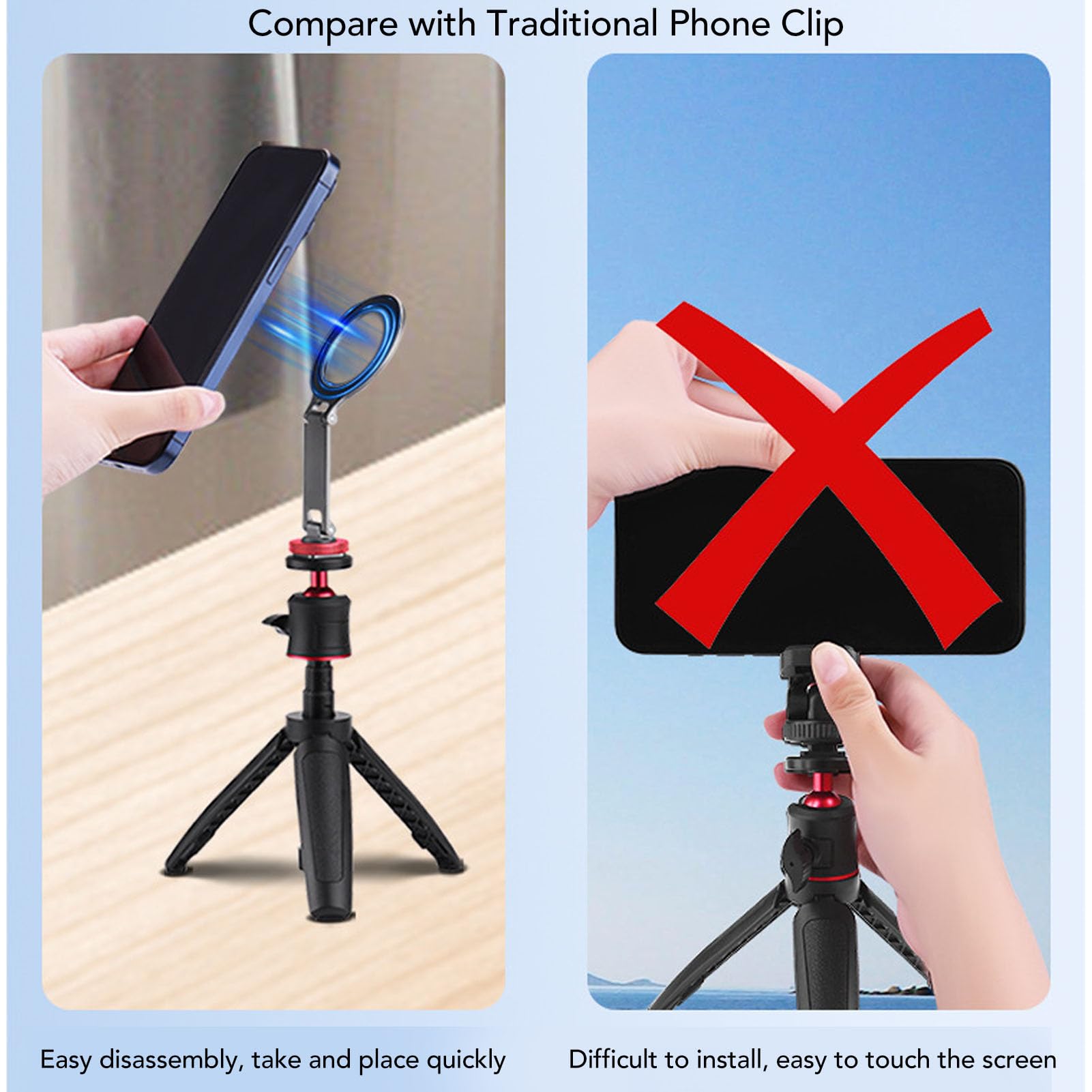 Magnetic Phone Holder Foldable Mount Adapter for Ronin SC DSLR Photography IOS 15 14 13 12 Series