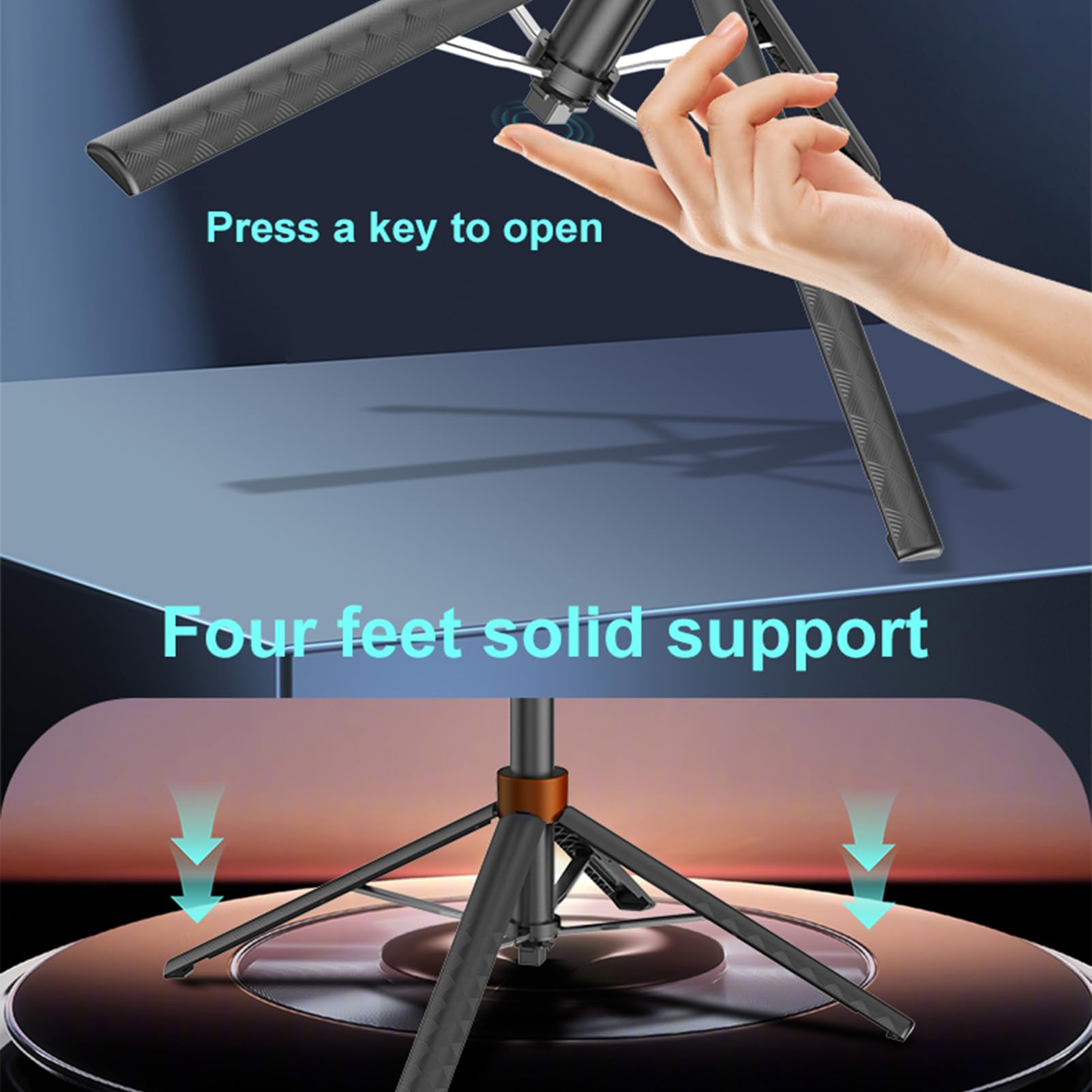 Fafeicy Selfie Stick con Rilevamento Automatico del Volto, Treppiede in Alluminio con Luci a LED per Vlogging e Streaming Live