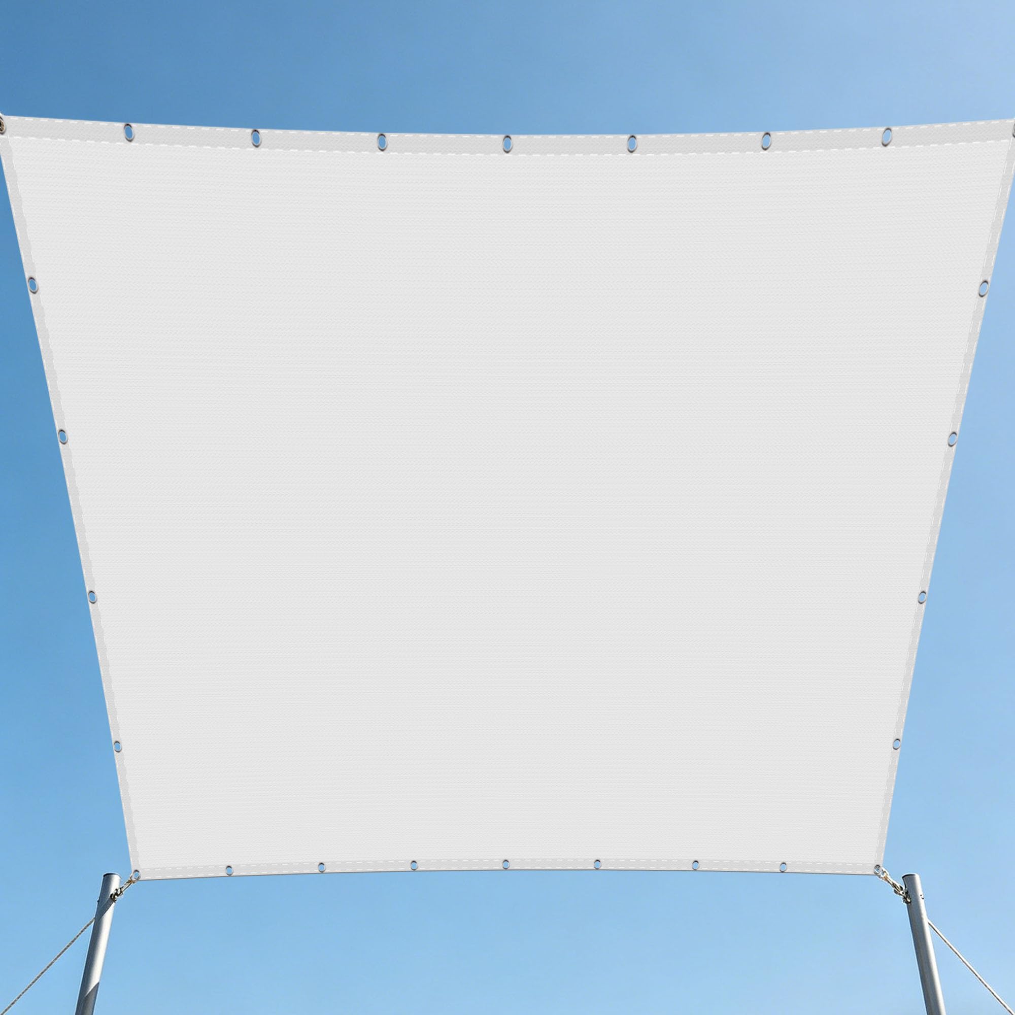Voiles ombrages 2 x 4 m blanc avec oeillets et cordons de montage pour terrasse