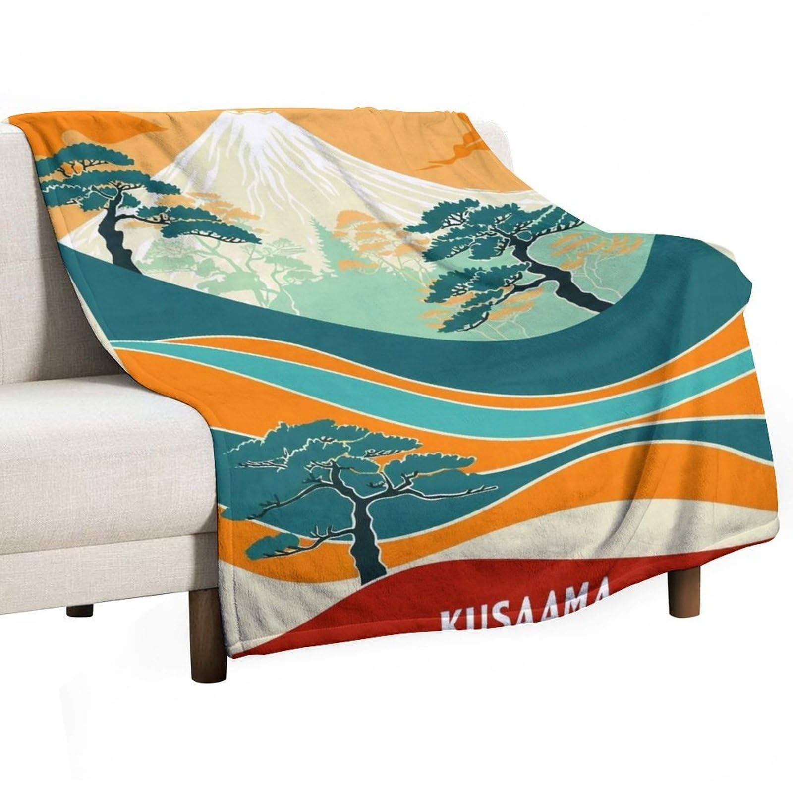 YHGSREUOH Yayoi Kusama Japanese Grasslands 02 Flannel Blankets Fleece Soft Throw Lightweight Plush Gifts for Couch, Bed, Cozy Sofa Plush, Chair, Lovers 100x130cm(40x50in)