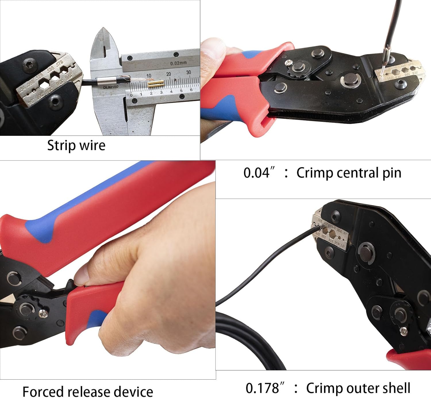 SMA cable crimping tool and 10pcs SMA male to female connectors for RG174 RG316 wifi antenna extension cable