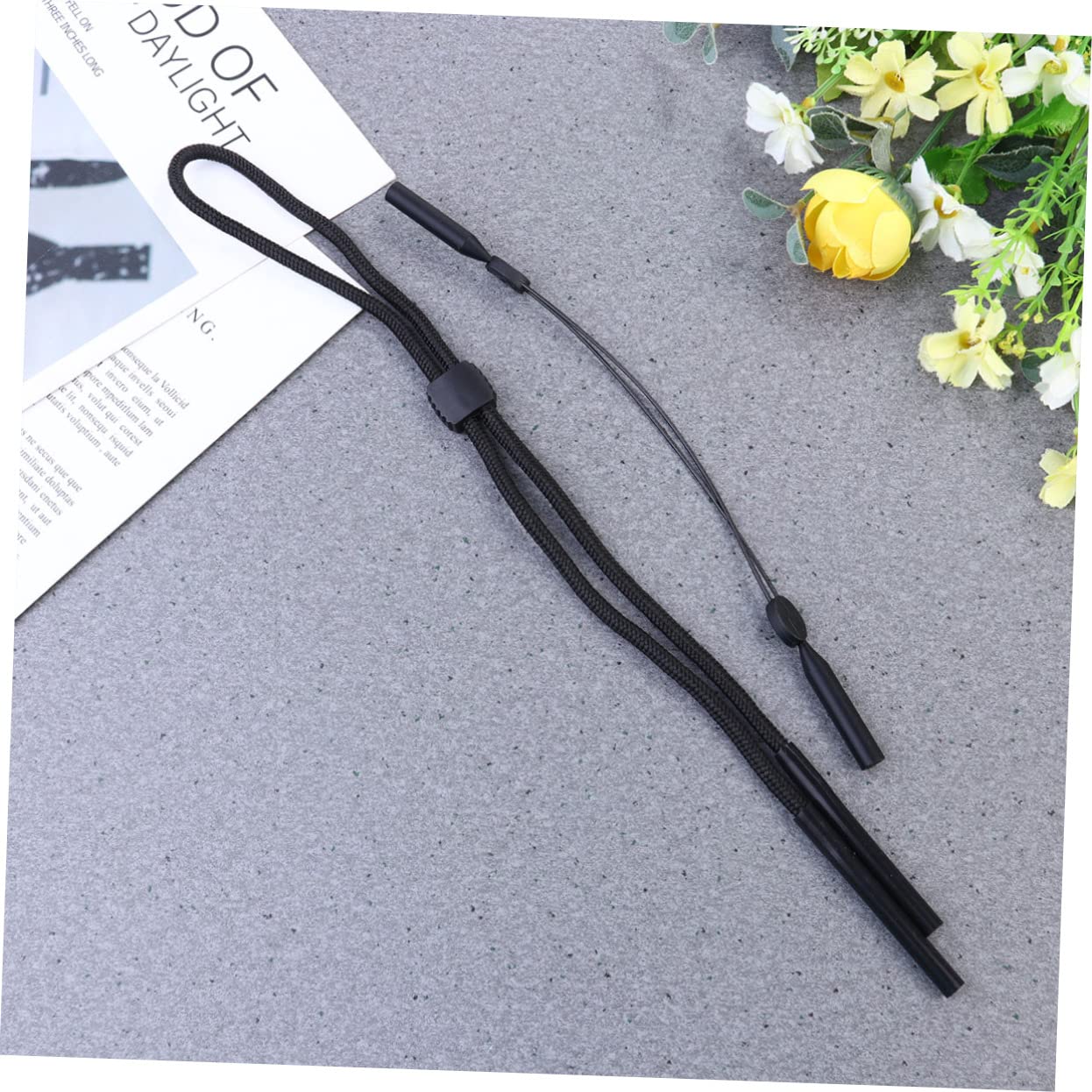 BUTIFULSIC 10pcs Rope for Eyeglass Temple Tips Womens Sunglasses Hanging Neck Chain Round for Women Eyewear Rope Over Sunglasses Ear Hooks Black