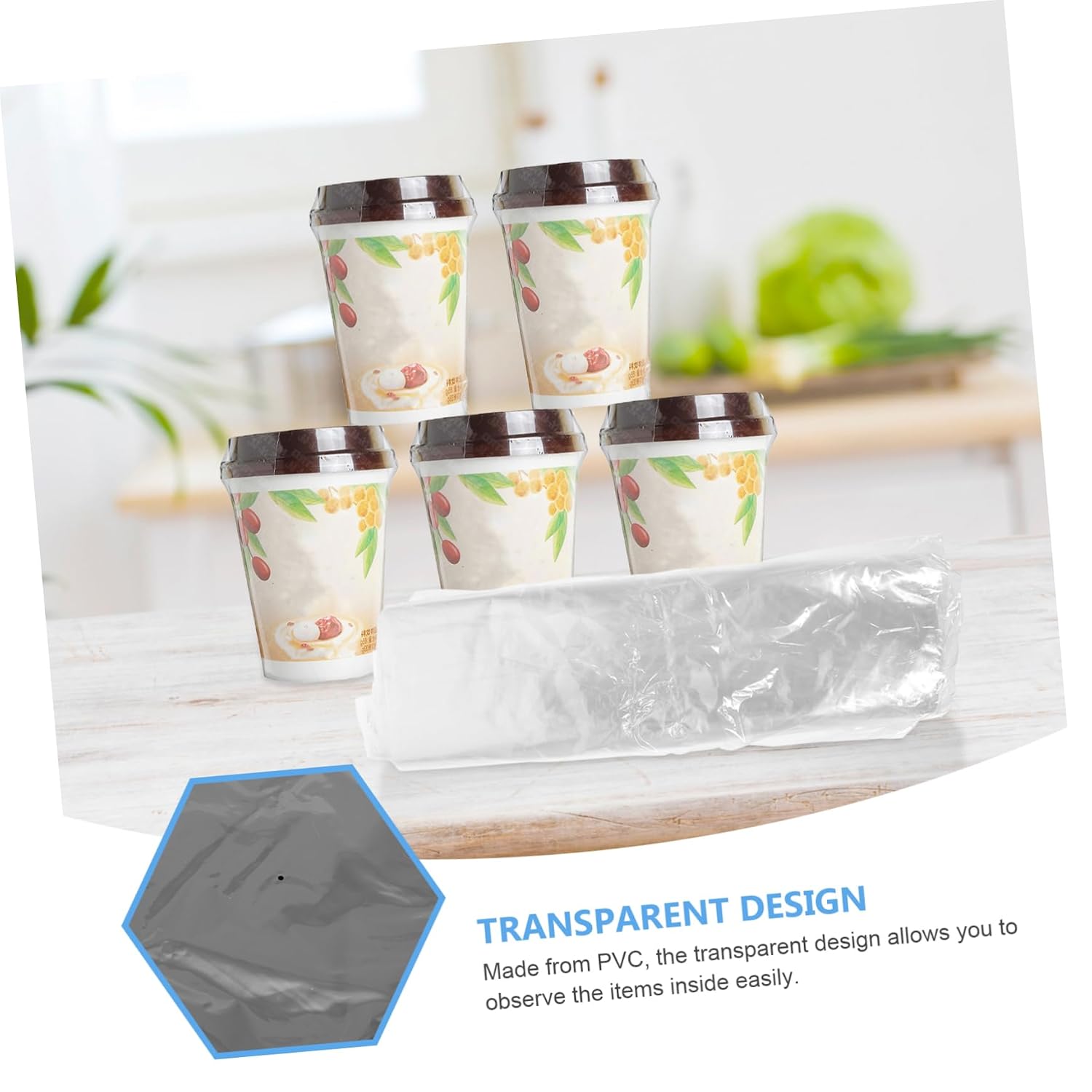 300pcs Heat Shrink Film Bags High Transparency Toughness Shrink Wrapping for Bottles Candles Soap and More