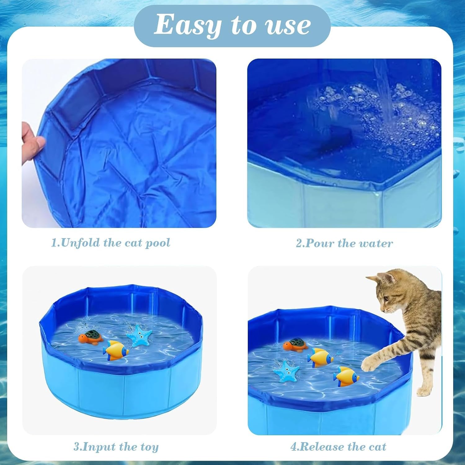 Piscina Cani Grandi Pieghevole 2-in-1 | Sicurezza ottimale. Una piscina cane durevole. Usabile come piscinetta neonato spiaggia pratica in vacanza.