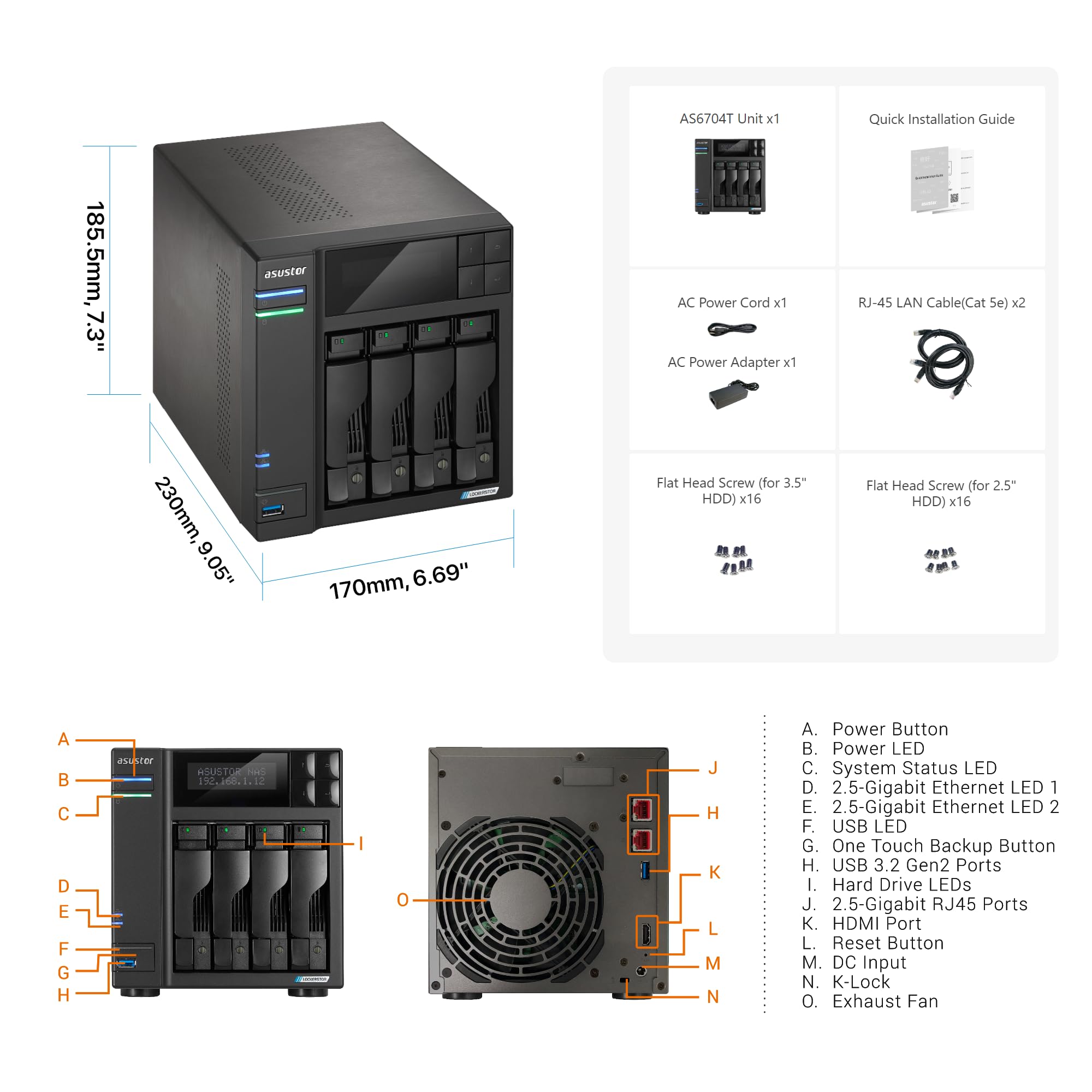 Amazon.co.jp: ASUSTOR ASUS Subsidiary NAS Kit, 4 Bay, Lockerstor 4 