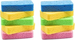 EMBRACENATURE Cellulose Sponges,Kitchen Sponges for Dish, Duty Scrub Sponges,Non-Scratch Dish Scrubber Sponge 10 Pcs