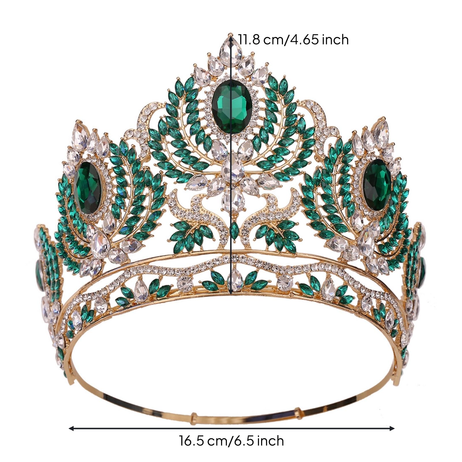 Tiara da Sposa Dorata Tiara Regolabile Corona Barocca per Matrimonio, Servizi Fotografici