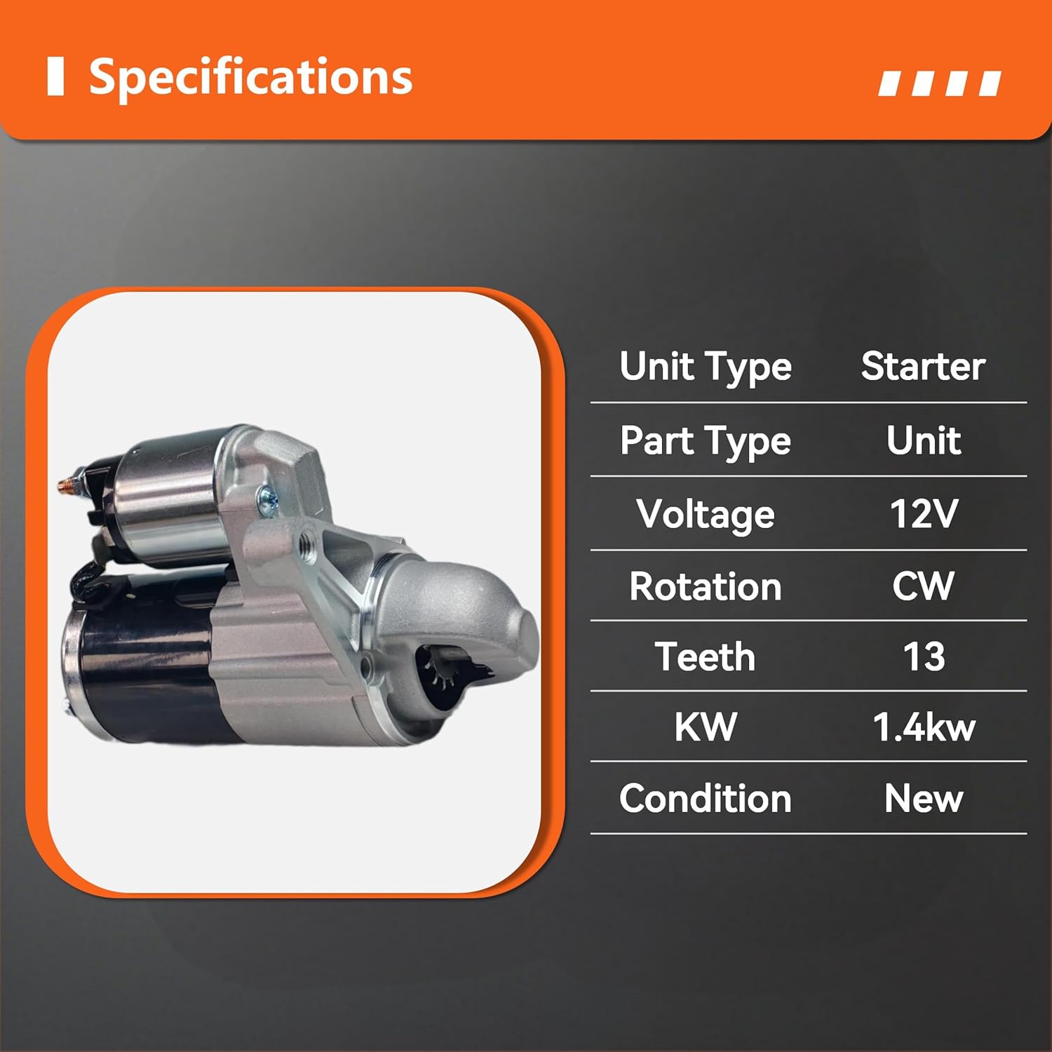 Starter Motor Compatible with Ford Transit 150/250/350,for F-150,for Mustang,for Expedition-3.5L 3.7L&for Lincoln Navigator 3.5L Replace#M0T39571,M0TD5571,CK4T-11000-DA,CK4Z-11002-B,19260N