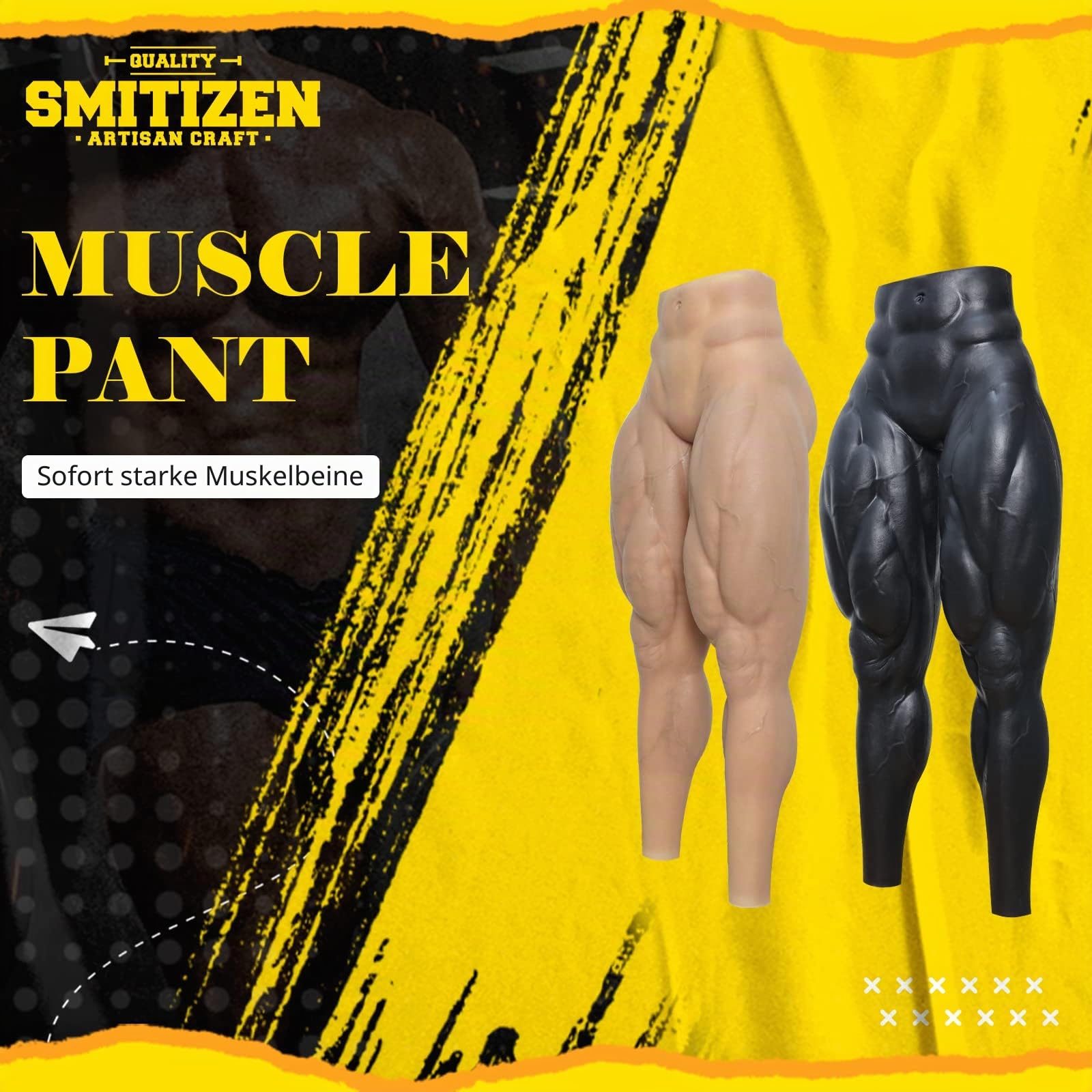 SMITIZEN Silicone Muscle Pants Male Legs Realistic Male Fake Muscle Costume For Cosplay Carnival Pride Parade Halloween