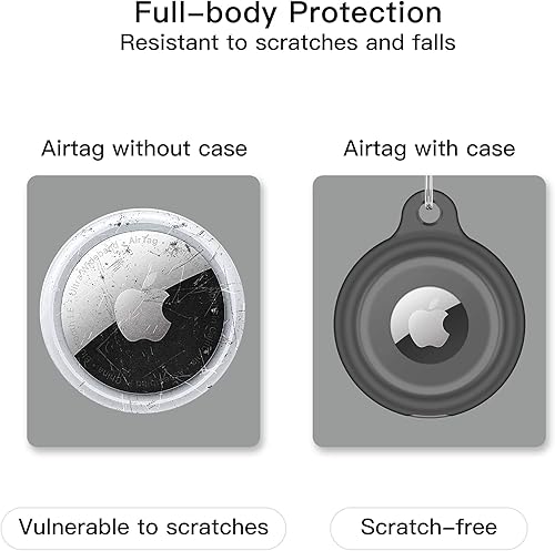 Miniatura 4 de Paquete de 2 Llavero Airtag para Apple Air Tag Holder IPX8 impermeable 360 de cuerpo completo a prueba de golpes resistente a los arañazos para