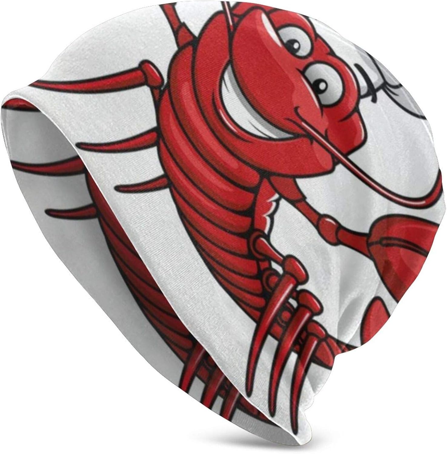 N\ A Skull Cap Funny Cartoon Red Lobsters with Chef Hat Beanie Hat Caps