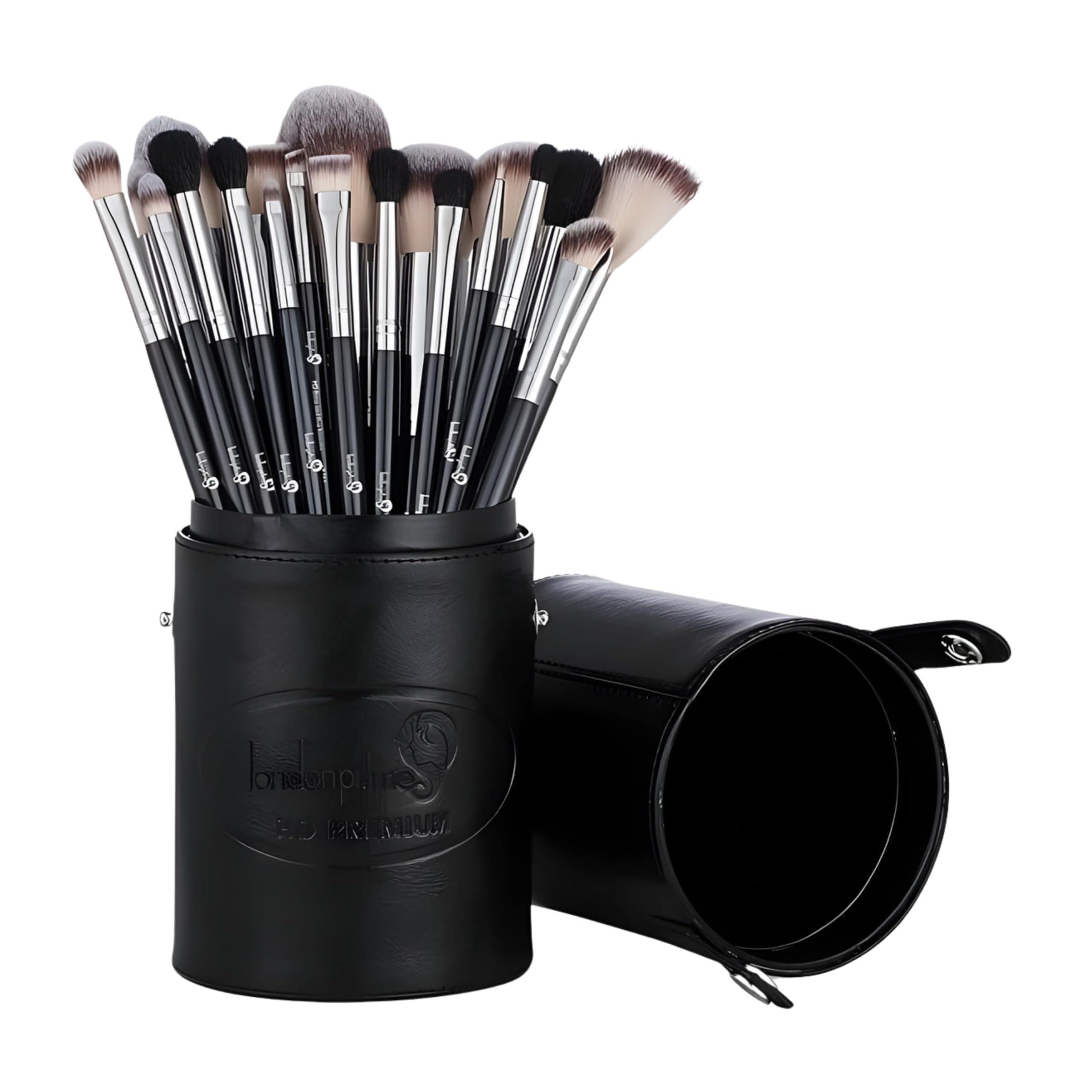 London Prime - Set di 20 pennelli professionali per trucco, kit completo con fondotinta, correttore, cipria, sfumatura, ombretto, impacco viso, illuminante, eyeliner, labbra, tinture per capelli e